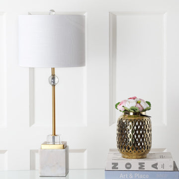 Dawson 30" Marble/Crystal LED Table Lamp - JONATHAN Y